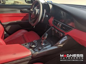 Alfa Romeo Giulia Center Console Side Panel Trim Cover - Carbon Fiber - Pre '20 Models